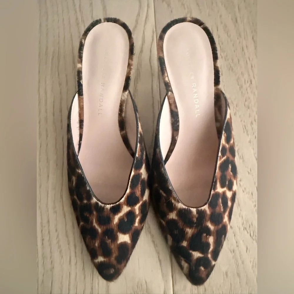 Loeffler Randall Leopard Print Women's Mules - Picture 3 of 6